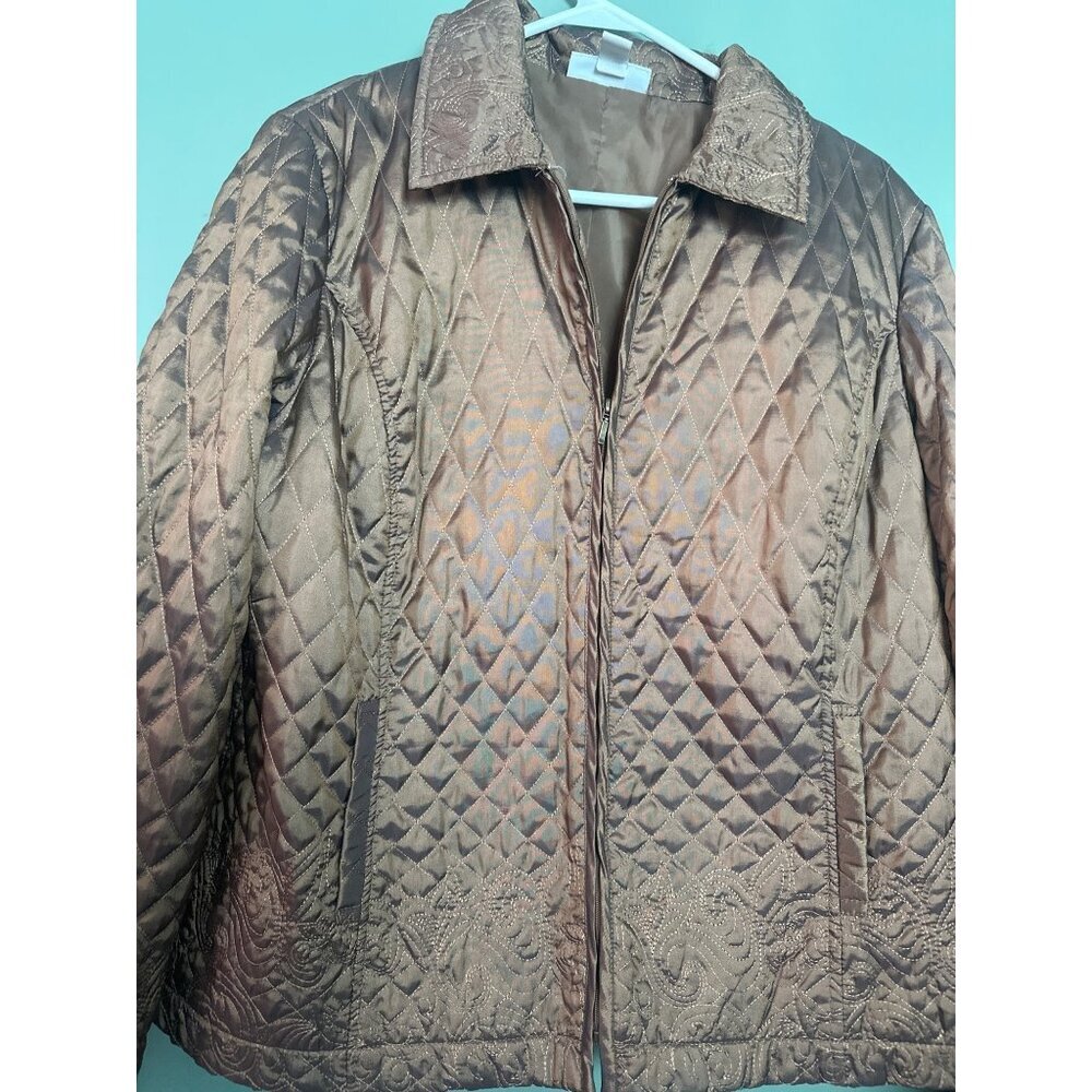 Dressbarn L Brown Copper Jacket Y2K Retro Vintage Old Money Western Lightweight